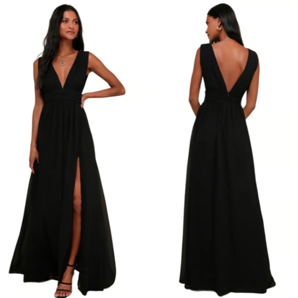 Mac Duggal dress gown black color maxi